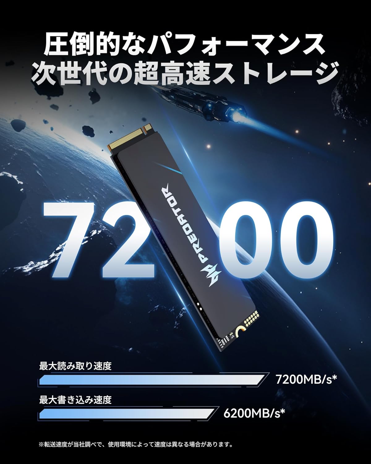 Acer Predator 2TB M.2 NVMe SSD - 超高速内蔵SSD (最大7200MB/s読み取り) 3D NAND PS5対応 5年保証
