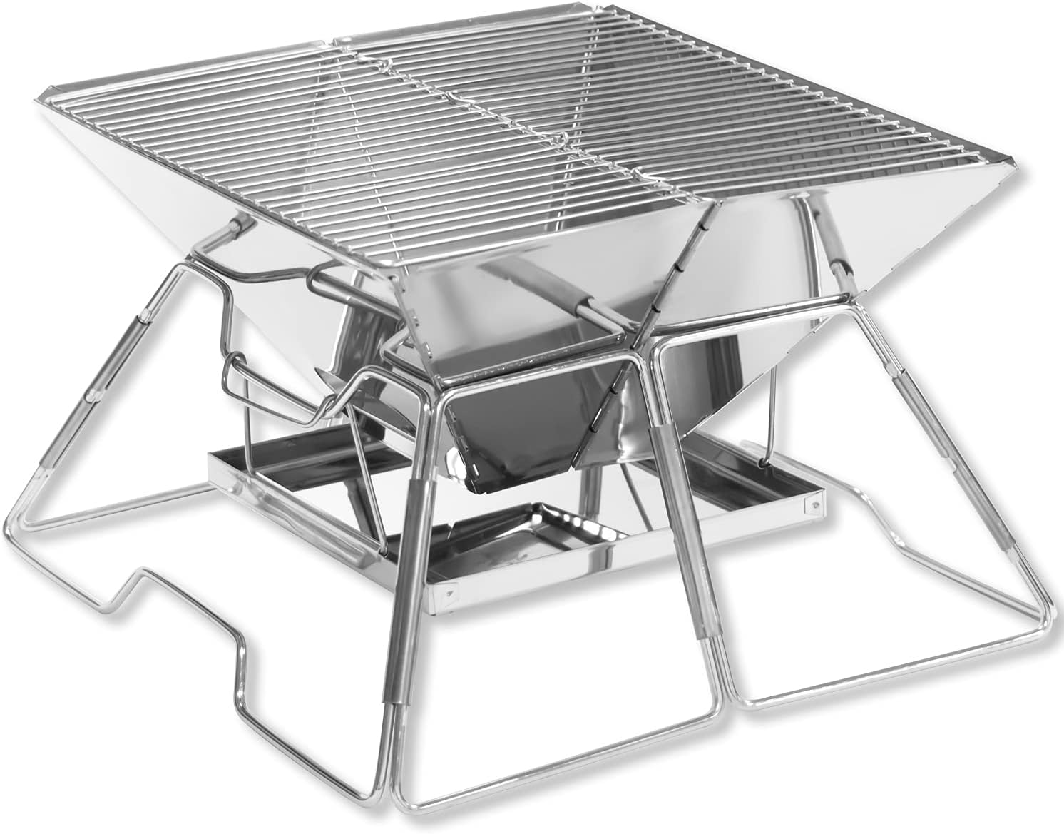 CARBABY 折りたたみ BBQコンロ 焚き火台 2-4人用 収納袋・灰受けケース付き