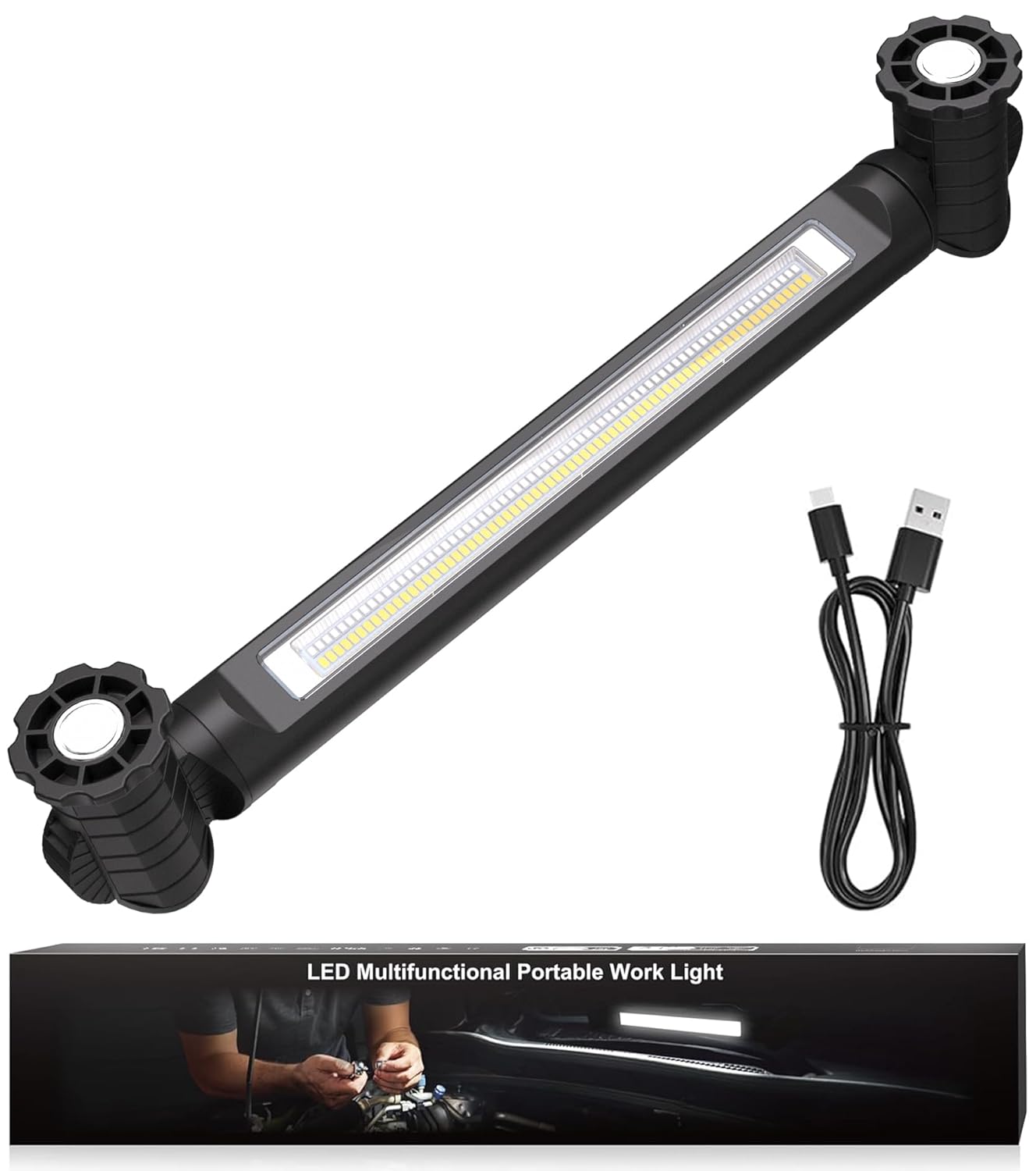 充電式LEDワークライト 3000LM 360°回転 6点灯モード IP65防水