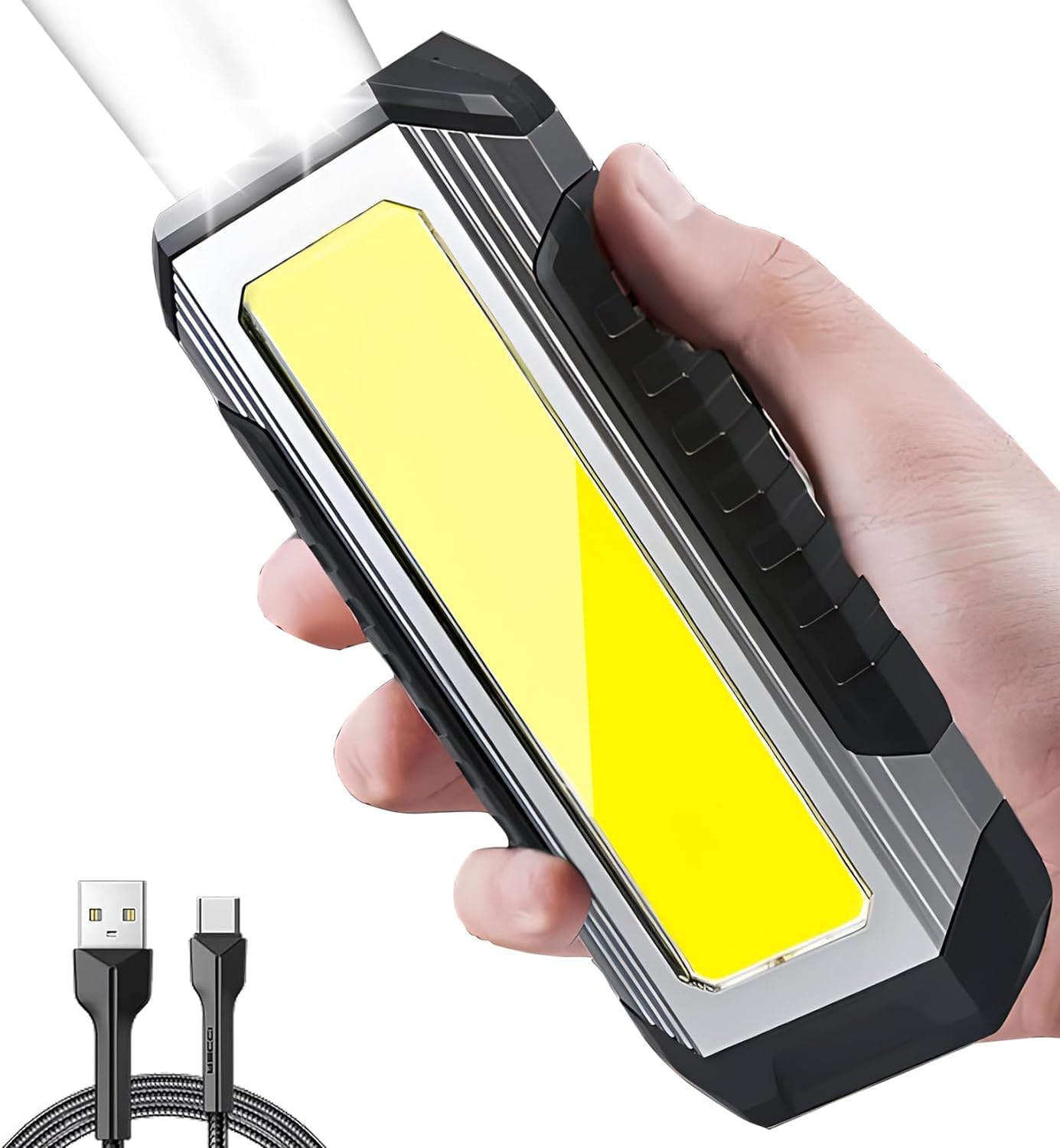 充電式LED作業灯 3000LM 7点灯モード IP66防水 モバイルバッテリー機能 コンパクト アウトドア用