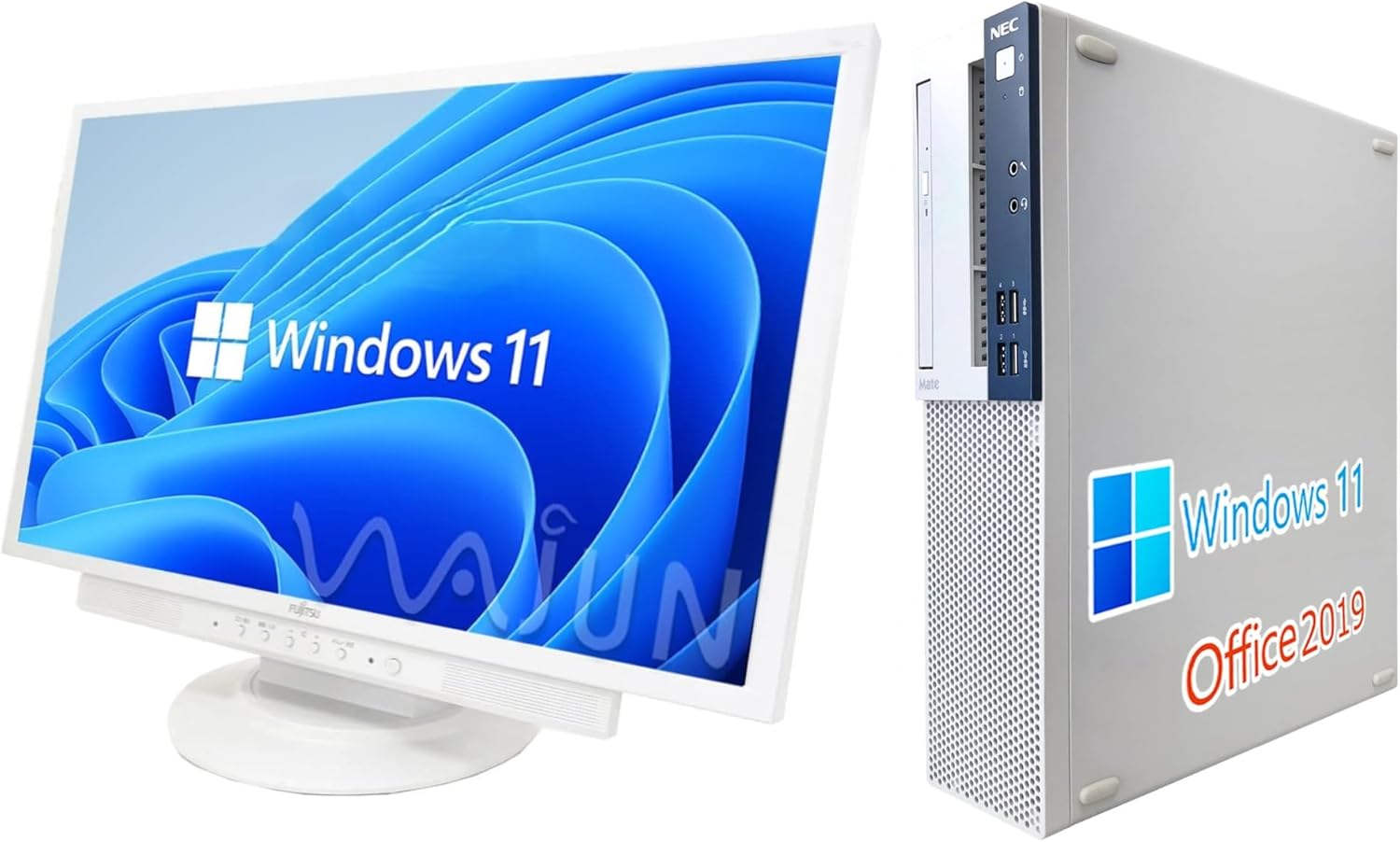 整備済み NEC デスクトップPC 第8世代 i3-8100 16GB/512GB Win11 Pro/Microsoft Office 2019 23型液晶セット