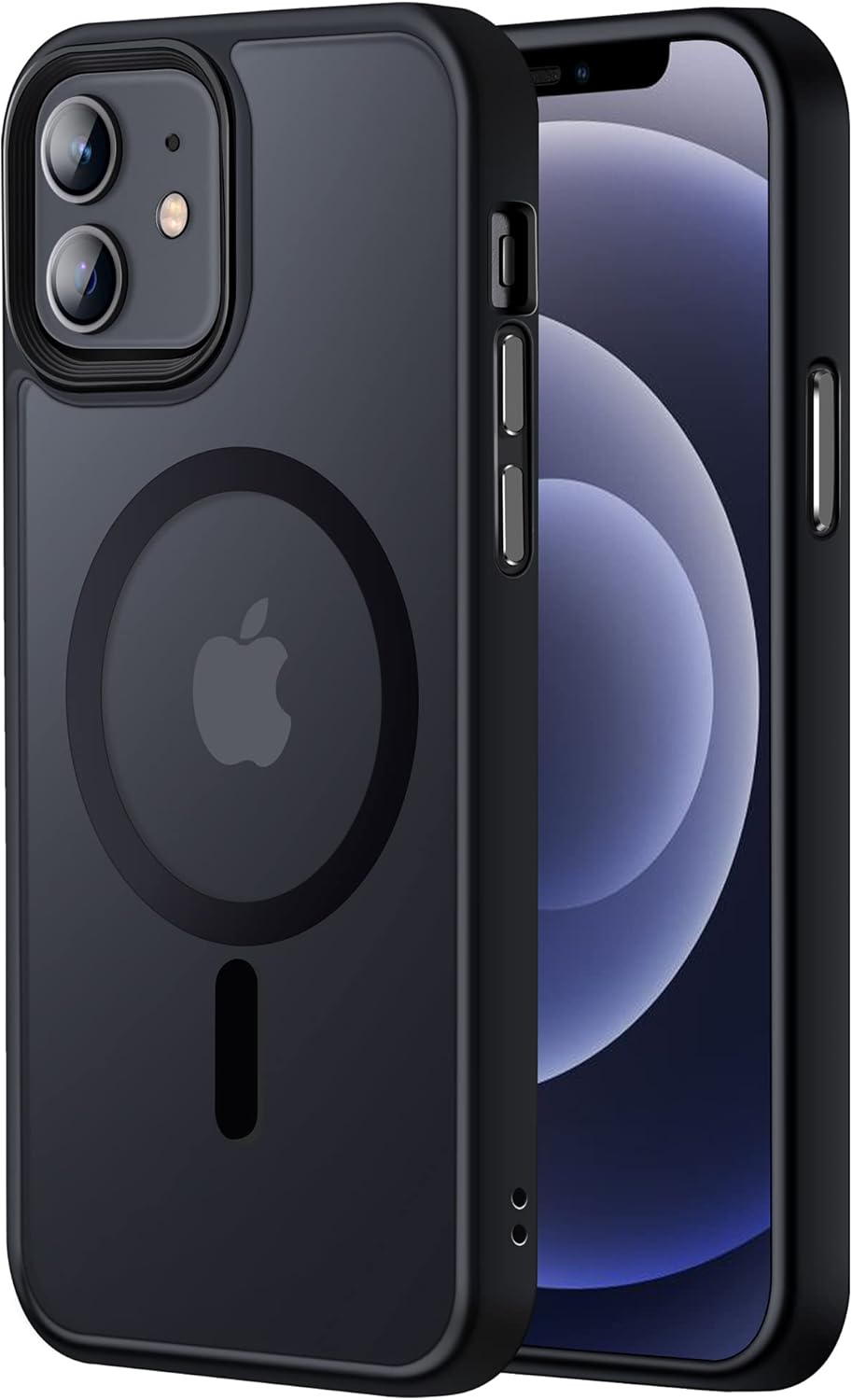 iPhone 12/12 Pro用 MagSafe耐衝撃ケース 半透明マットブラック