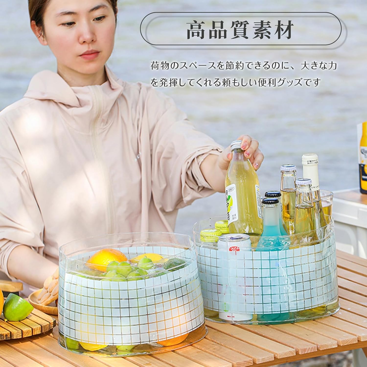 旅行用抗菌折りたたみ洗面器 コンパクト収納 多機能再利用可能