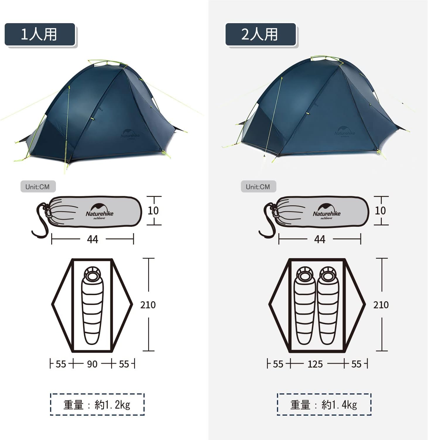 ソロ登山用軽量テント 前室・耐水圧4000mm・3シーズン対応