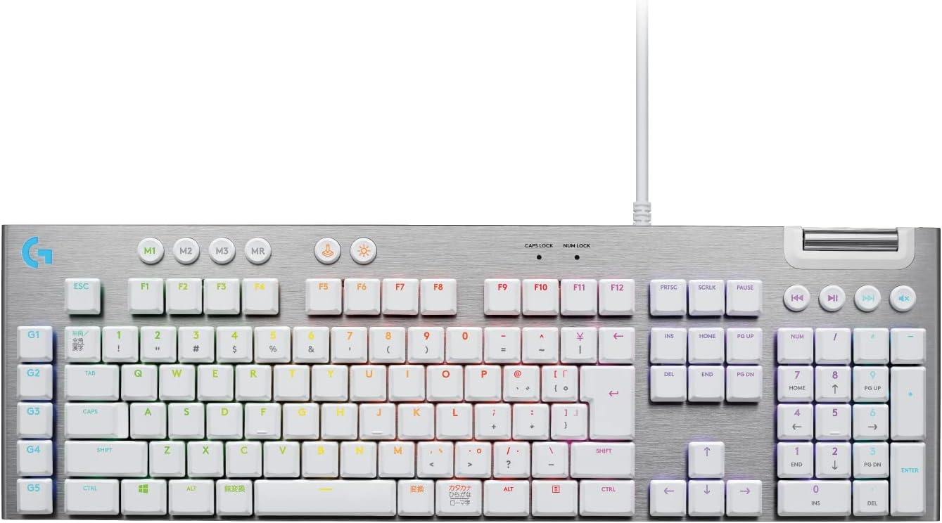 ファイナルファンタジー XIV 推奨 Logicool G813-TCWH 有線薄型メカニカルゲーミングキーボード 茶軸 日本語配列 LIGHTSYNC RGB