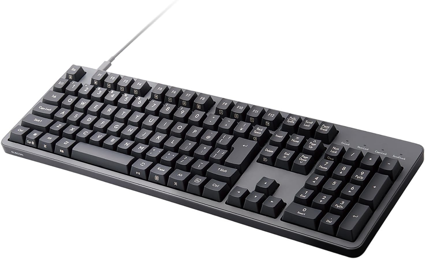 エレコム製 メカニカルフルサイズキーボード 赤軸 有線 5000万回耐久スイッチ