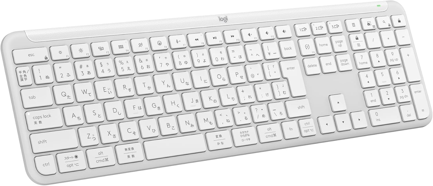 Bluetooth ワイヤレス キーボード K950OW 薄型 静音 日本語配列 36ヶ月電池寿命 オフホワイト