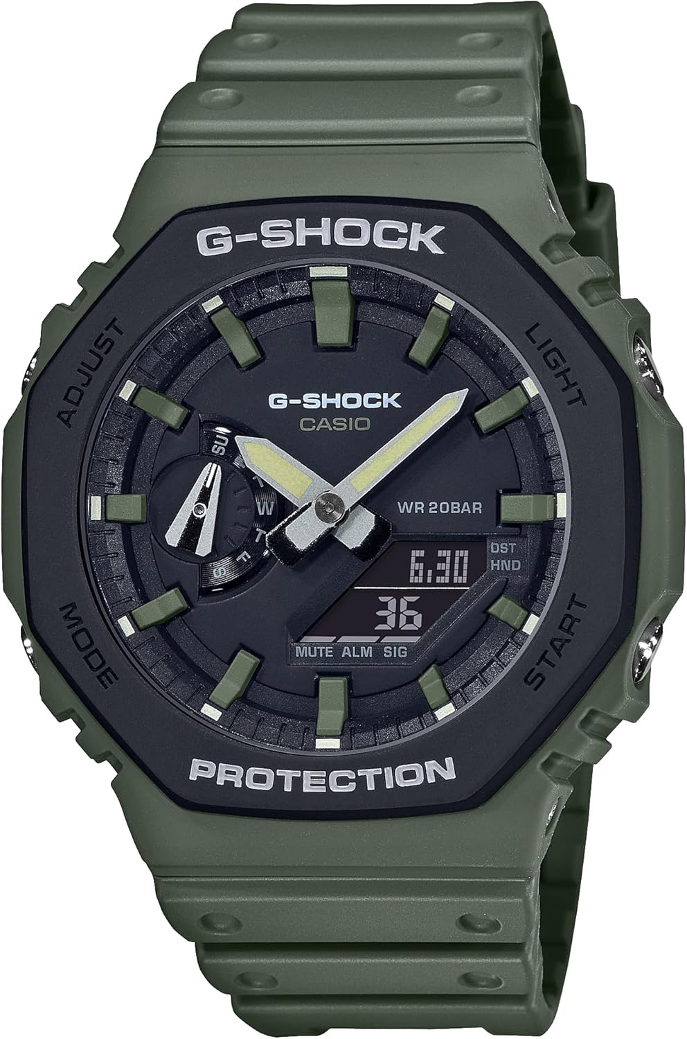 国内正規品 メンズ G-SHOCK GA-2110SU-3AJF グリーン カーボンコアガード構造 腕時計