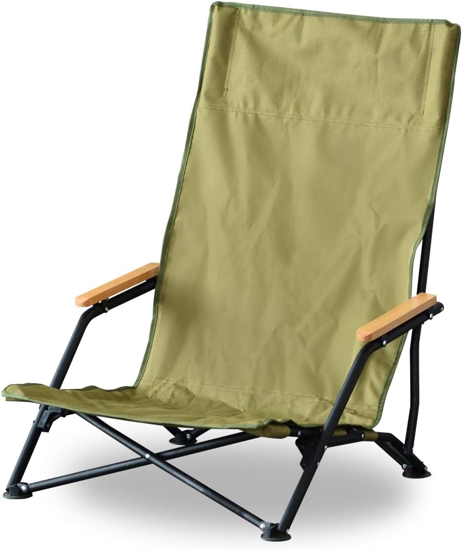 ハイバック折りたたみフィールドチェア - ソロキャンプ向け、耐荷重120kg
