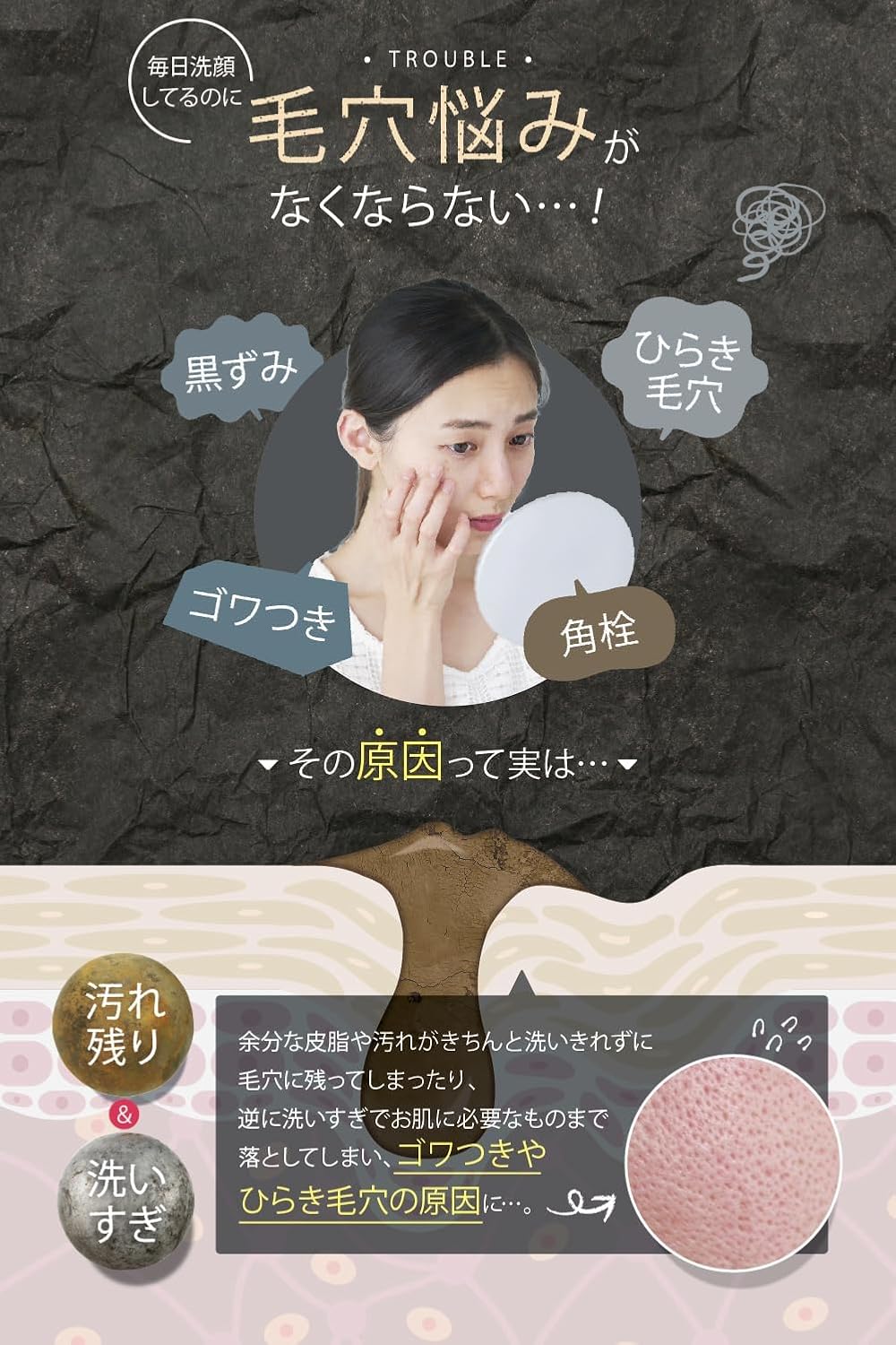 毛穴対策フルリミネラルクレイ洗顔フォーム