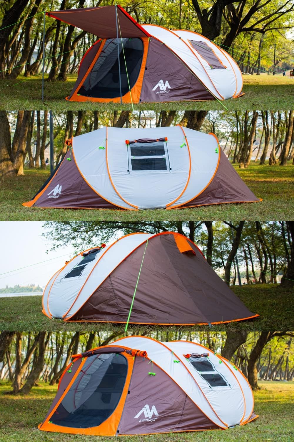ファミリーキャンプ用ポップアップテント 4〜6人用 防水 UVカット 耐水圧3000mm ワンタッチ組立【宿泊可】