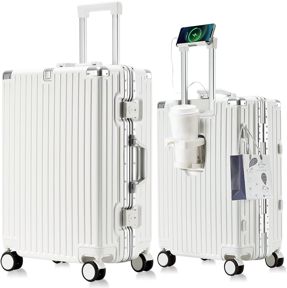 在庫処分 市場最軽量 スーツケース Lサイズ 大型 アルミフレーム TSAロック USBポート付き 海外旅行用