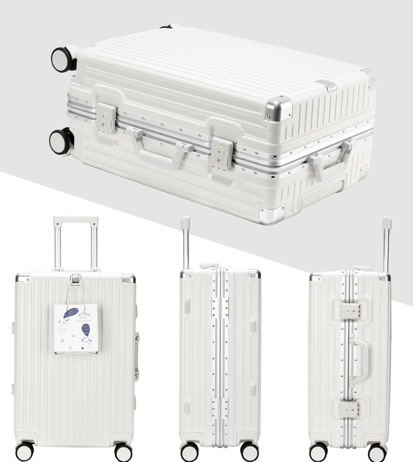 在庫処分 市場最軽量 スーツケース Lサイズ 大型 アルミフレーム TSAロック USBポート付き 海外旅行用