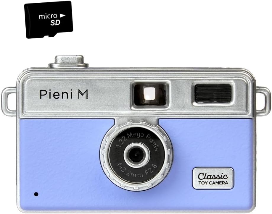 デジタルカメラ 122万画素 液晶モニター付き microSDHCカードセット (グレイッシュブルー)