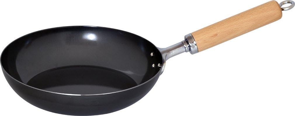 燕三条製 黒皮鉄フライパン 22cm IH対応 日本製 木のハンドル