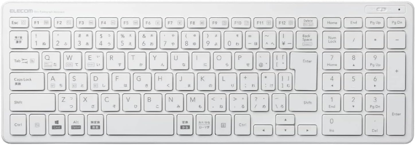 Bluetooth対応 コンパクトパンタグラフキーボード ホワイト TK-FBP101WH