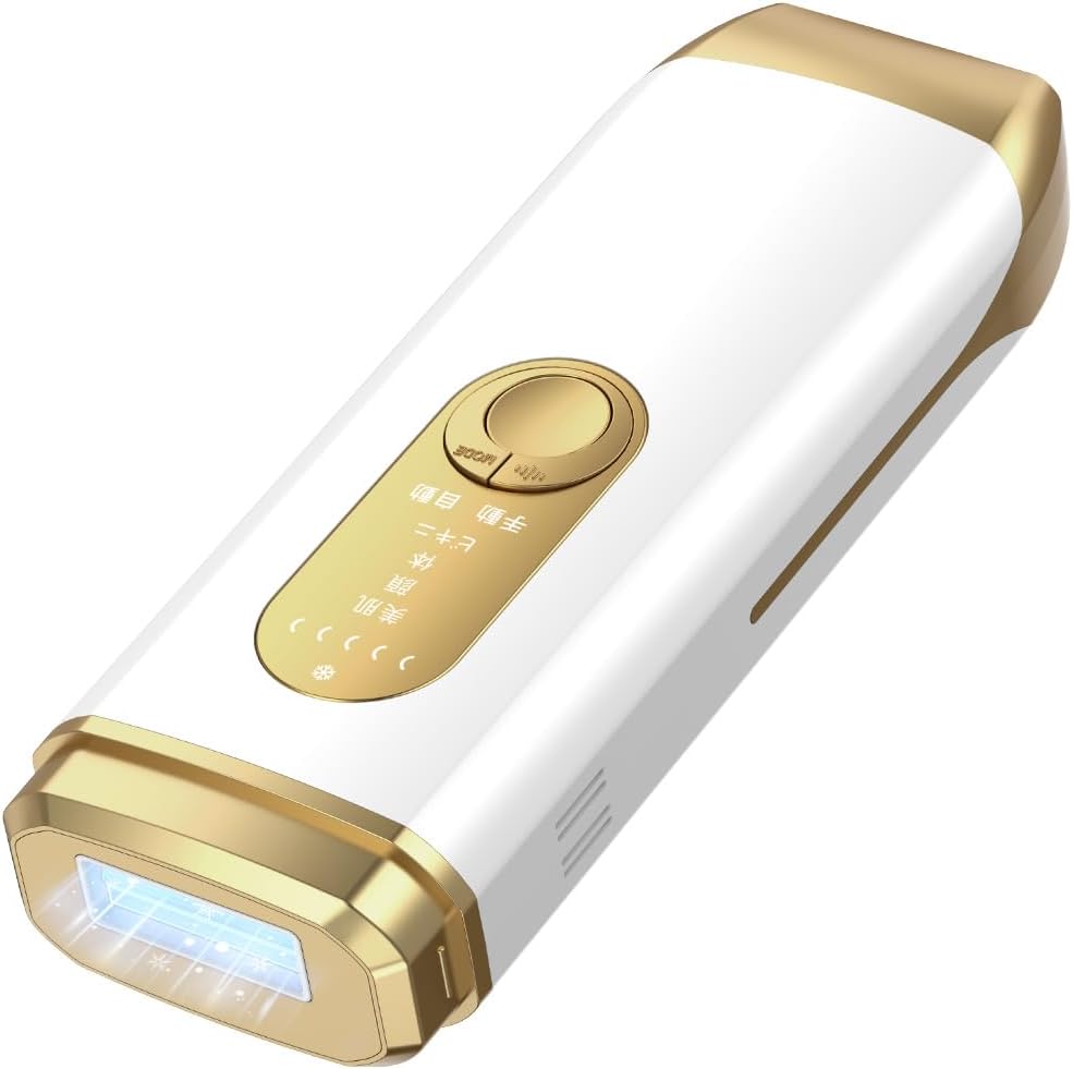 2025年夏新モデル IPL家庭用脱毛器 VIO対応 メンズ・レディース向け 99万回照射 冷却技術採用 ホワイト×ゴールド