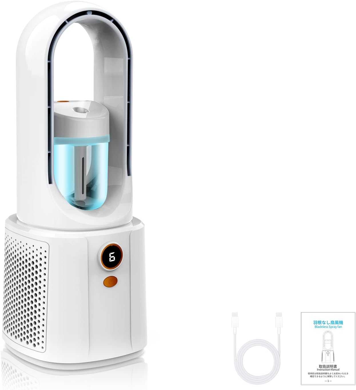 USB充電式冷風機【新登場・静音・UV除菌】ミスト機能付き・-16℃急速冷却・8時間連続使用・4000mAh・卓上＆省エネ用