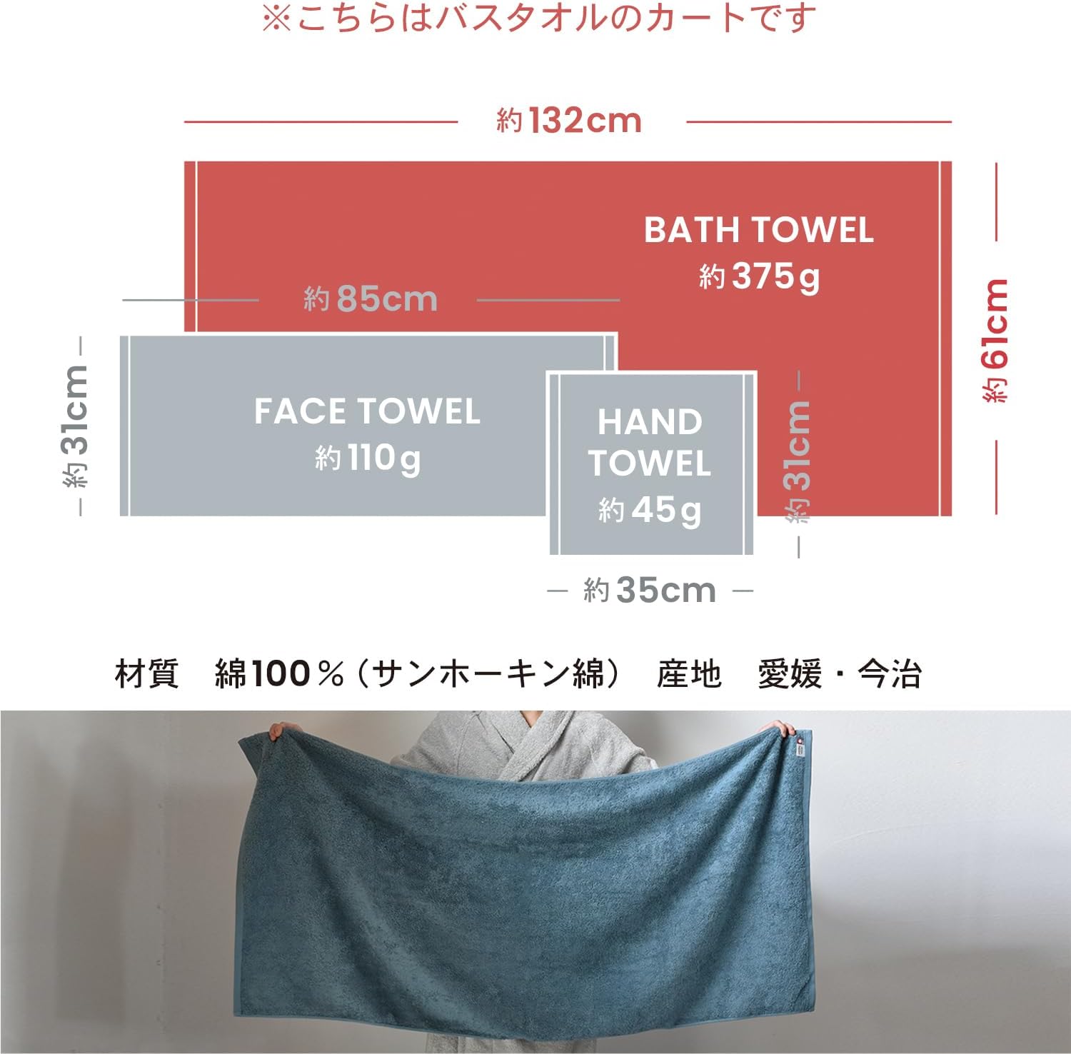今治製 厚手ホテル仕様バスタオル 2枚セット 吸水性綿100％ (グリーン・パープル)