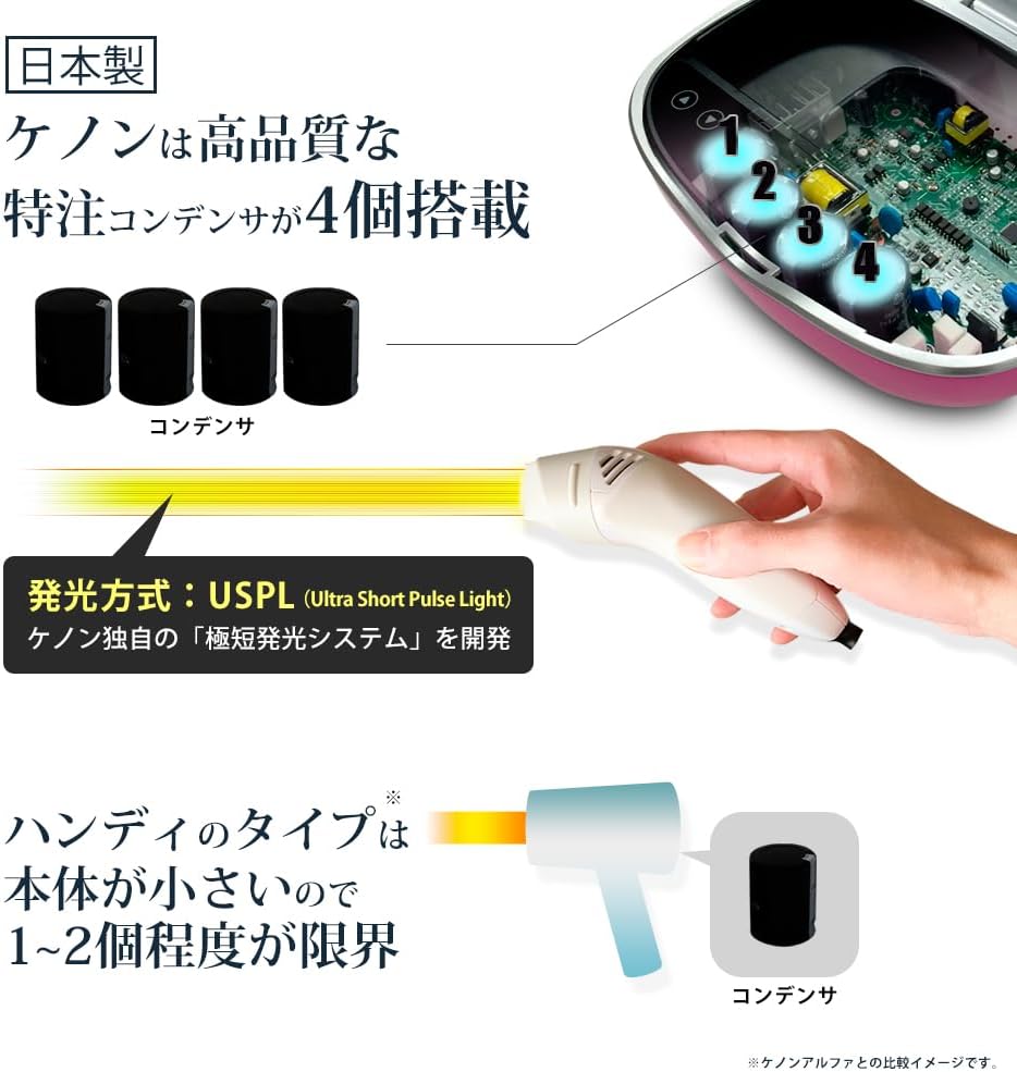 光美容器 エムテック ケノン KE-NON 日本製 ヒゲ・VIO対応 マットブラック 2年保証