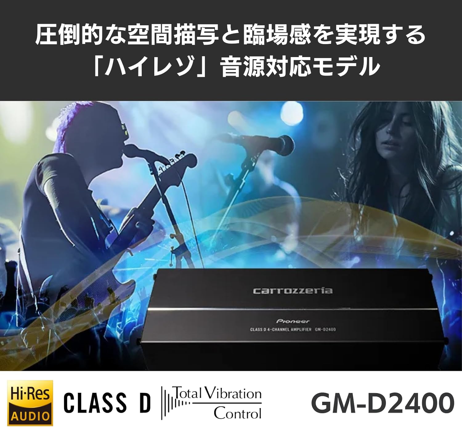 カロッツェリア 4chブリッジ可能パワーアンプ GM-D2400 100W×4