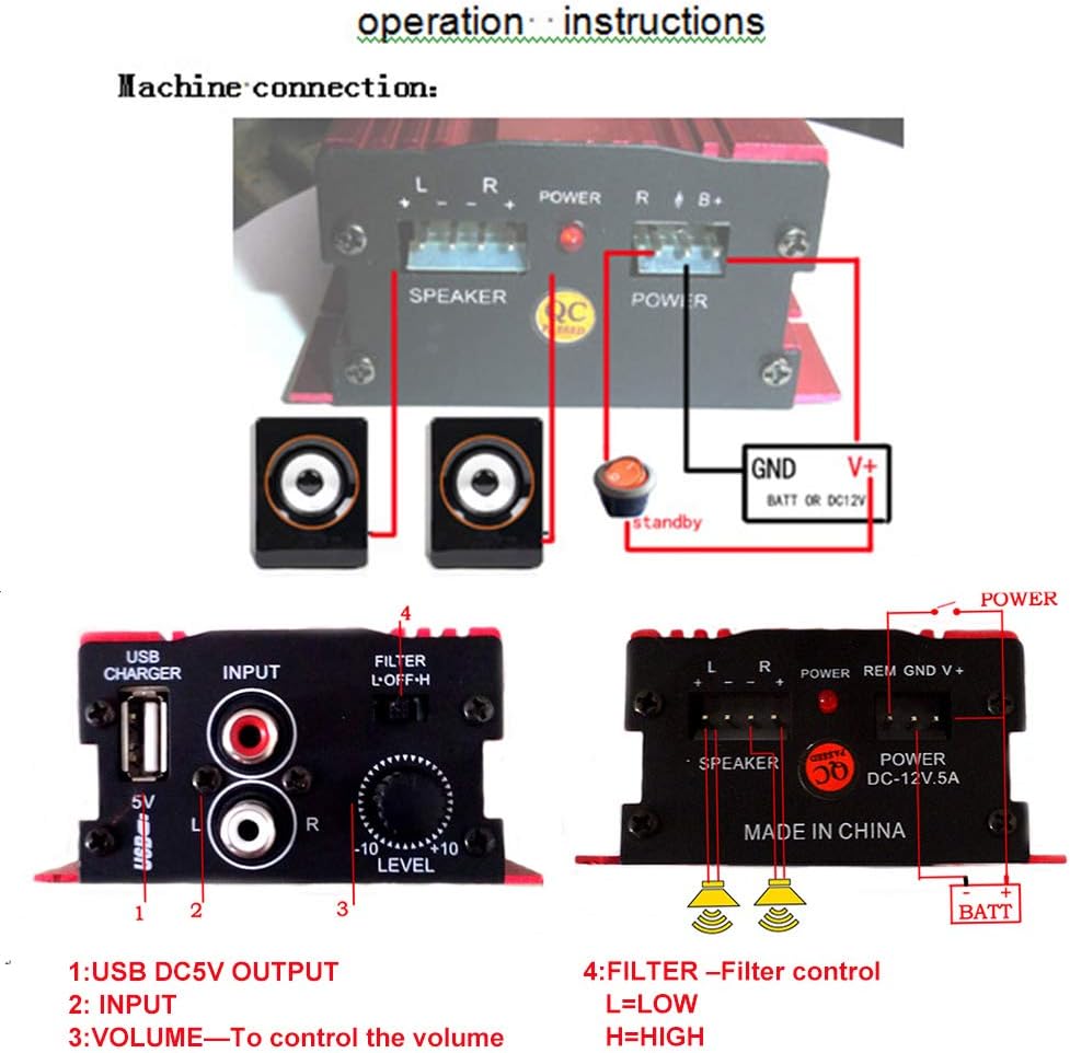 12V コンパクトカーオーディオ用デジタルサブウーファーアンプ 2CH
