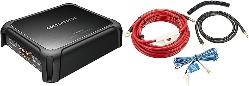 カロッツェリア パイオニア 200W×4 ブリッジ対応パワーアンプ GM-D8400 & 電源配線キット (80A) セット