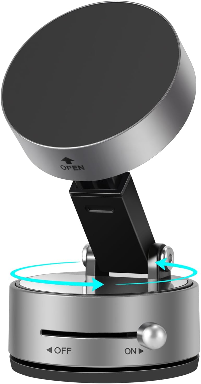 360°回転マグネットスマホホルダー 強力吸着タイプ 車載・デスク用 便利グッズ