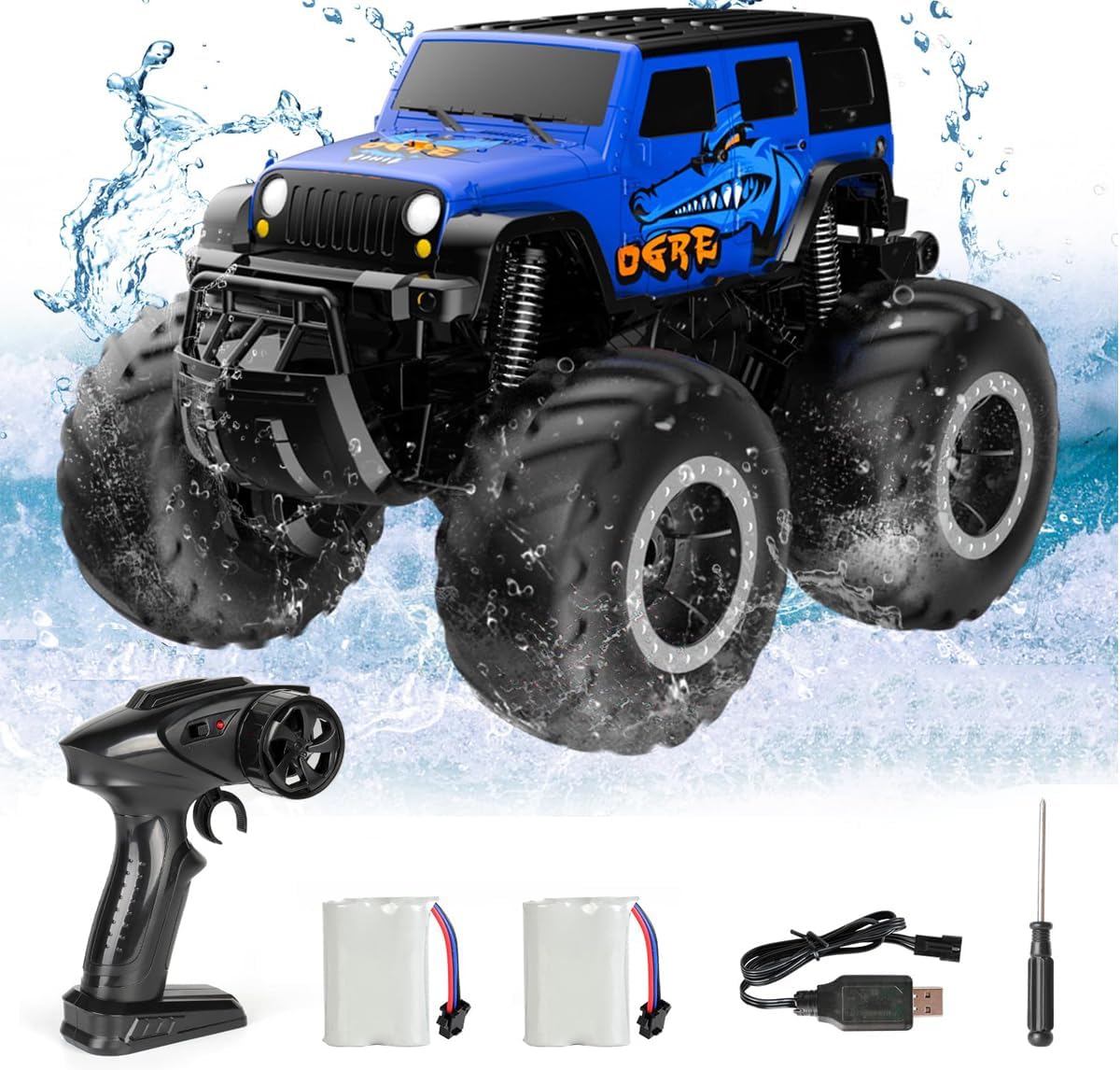 誕生日プレゼント 水陸両用オフロード4WDラジコンカー こども向け