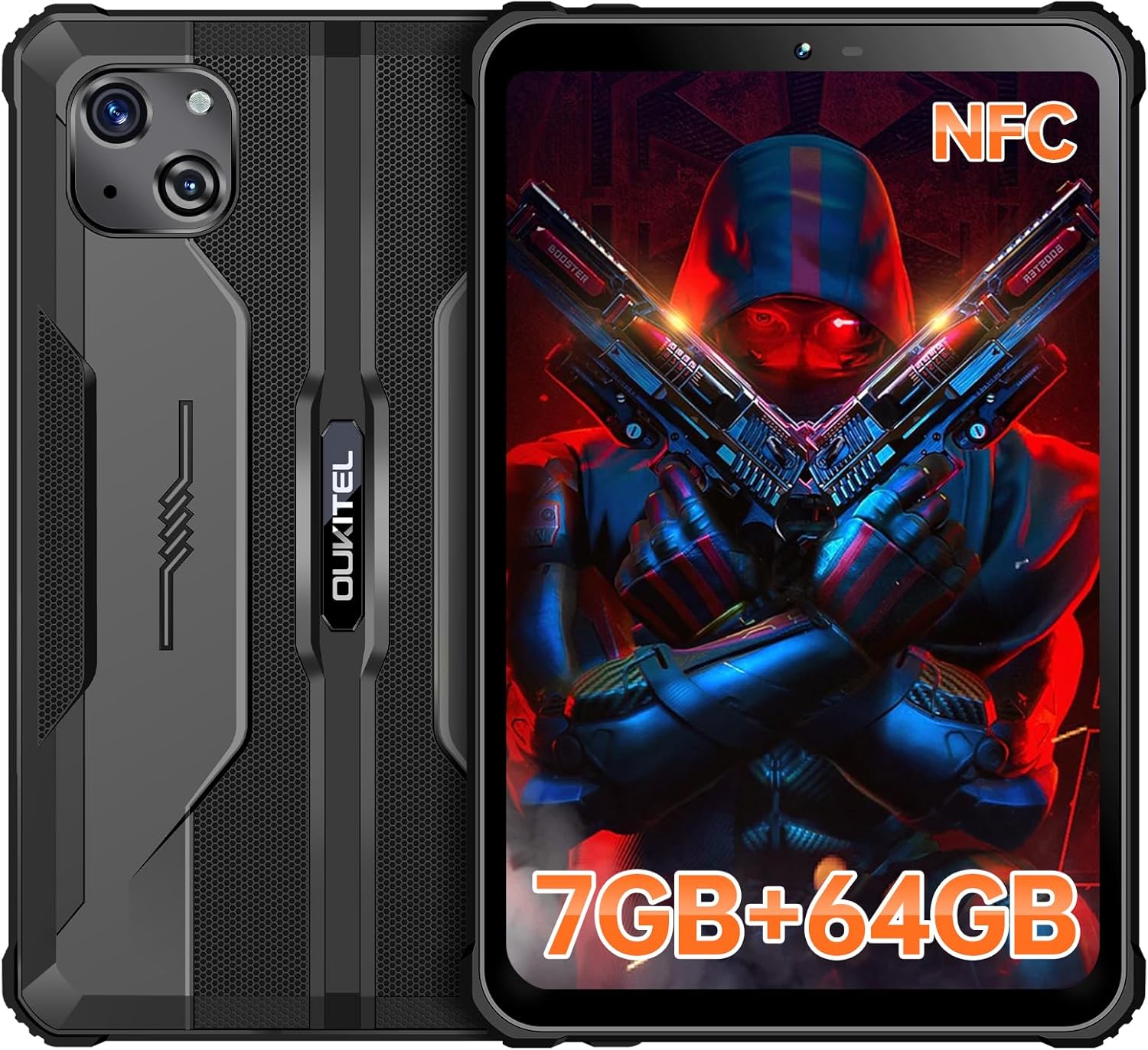防水タブレット 8インチ Android 13 7GB RAM 64GB ROM 16MPカメラ Helio P22 (黒)
