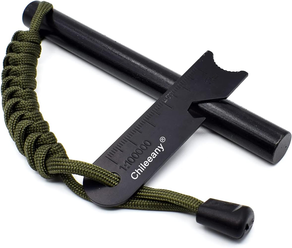 キャンプ用ファイヤースターター | メタル製火打ち石 | 極太130x13mm