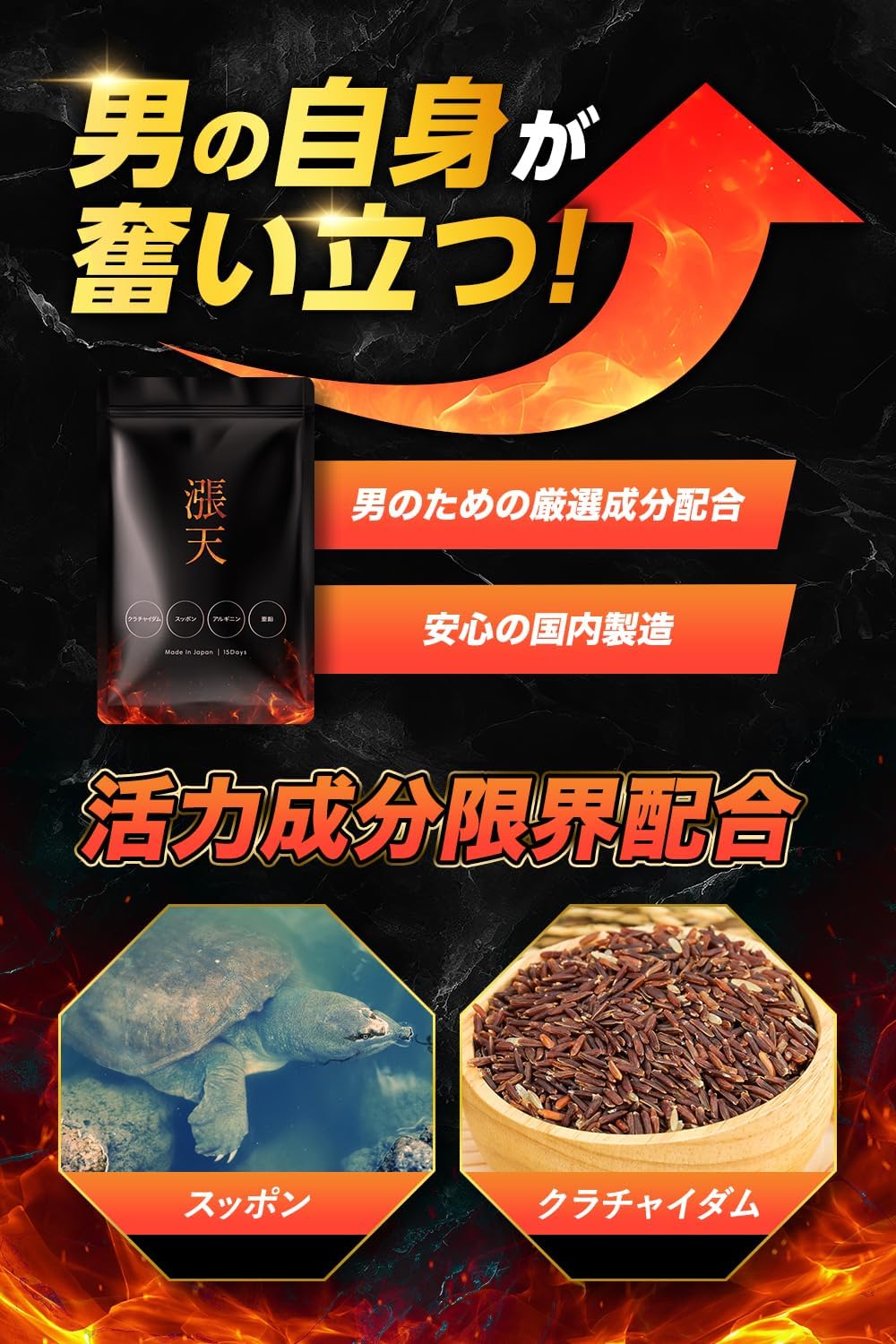 漲天すっぽんクラチャイダムアルギニンサプリメント 15日分 45粒
