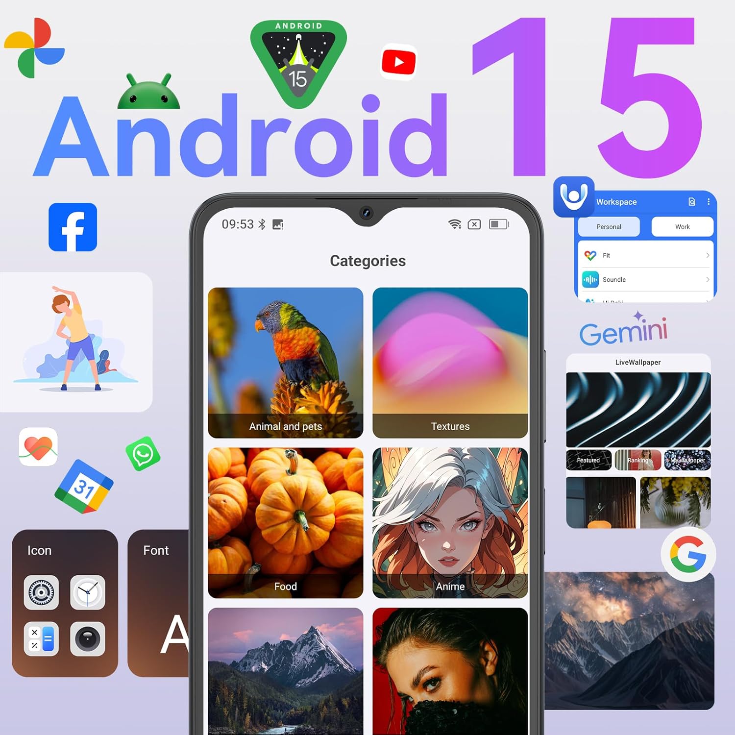 OSCAL Flat2 Androidスマートフォン 12GB+128GB/拡張2TB 6.56インチ/90Hz/5000mAhバッテリー/4G SIMフリー
