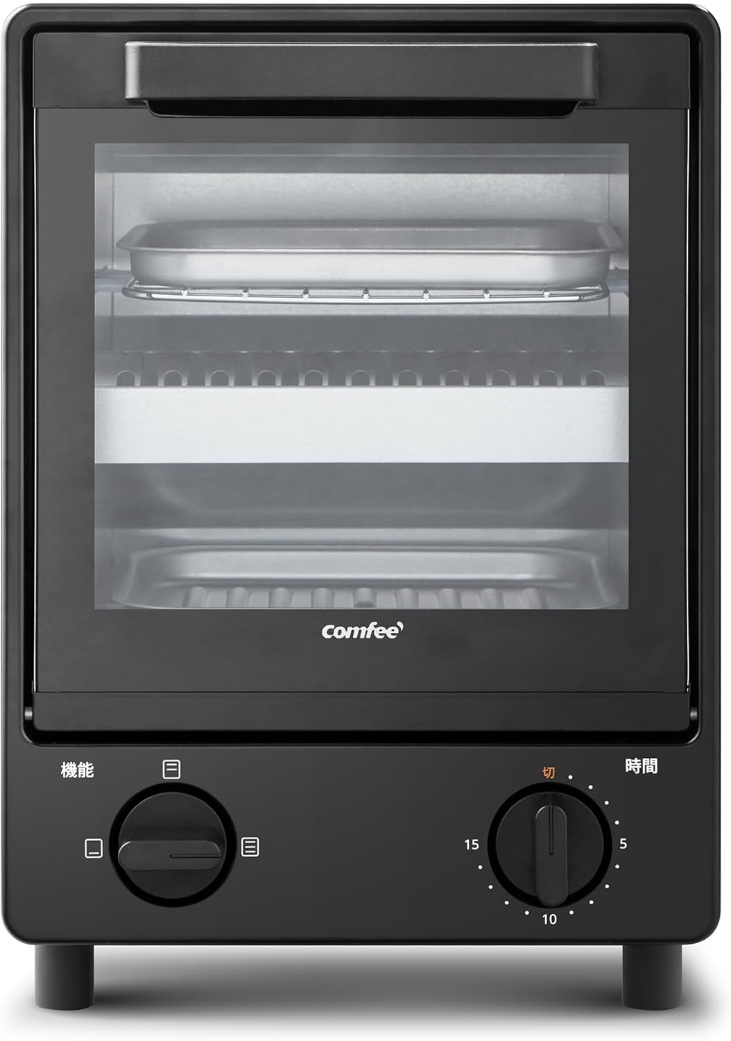 COMFEE' 縦型オーブントースター 同時調理可能 15分タイマー CF-MF083-BK