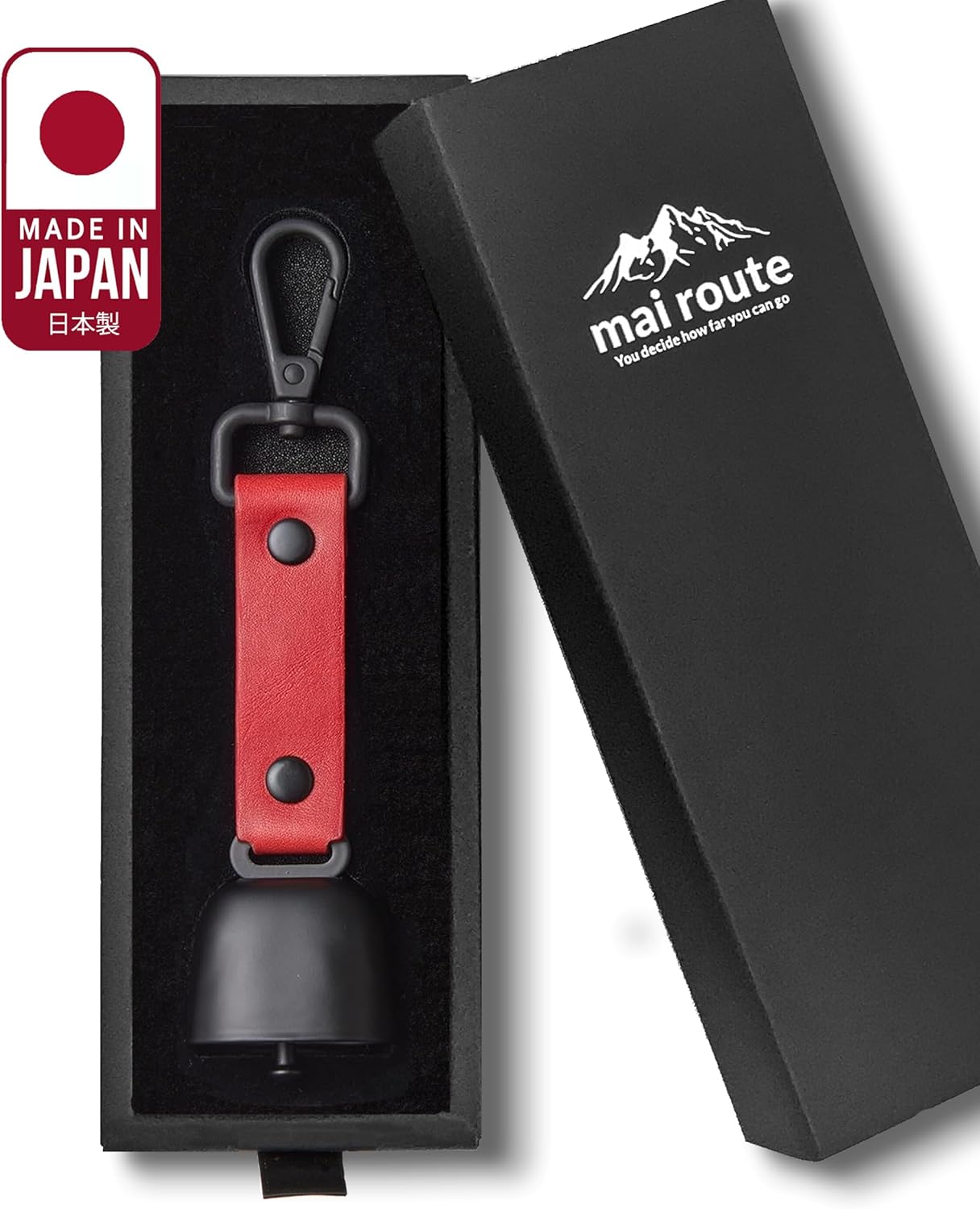 本革採用 軽量ワンタッチ消音機能付き 熊鈴 ブラック