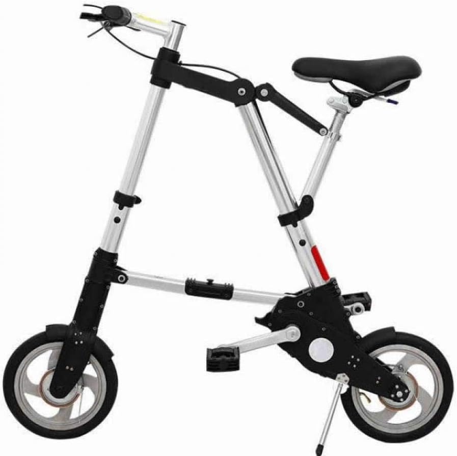 折りたたみ自転車 超コンパクト 軽量 大人・子供兼用 ノーパンクタイヤ 調節可能サドル (シルバー/10センチ)