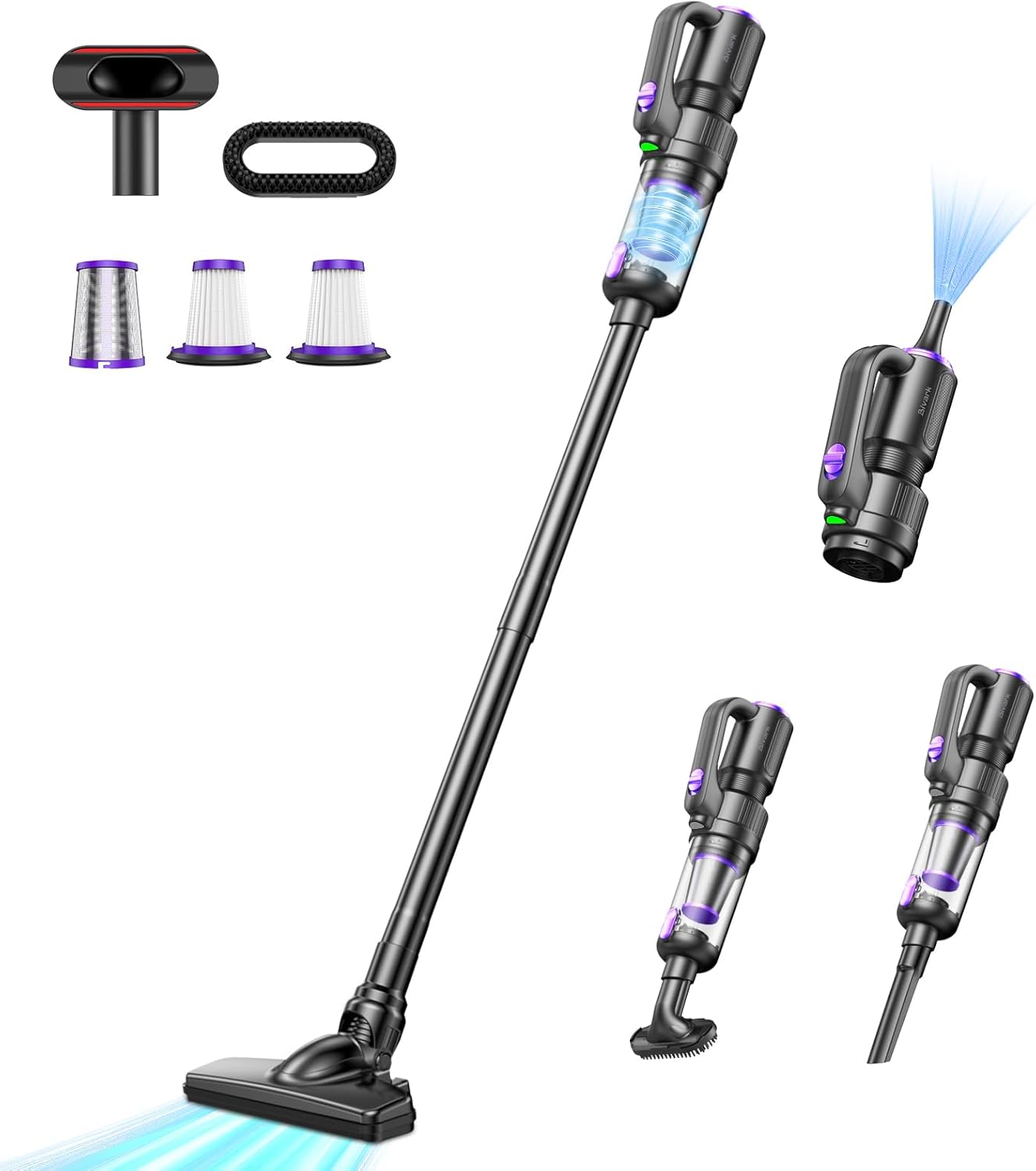 母の日・父の日ギフト コードレス掃除機 28000Pa超強力吸引 36分連続稼働 0.6kg 6WAY LEDライト付 ハンディースティッククリーナー
