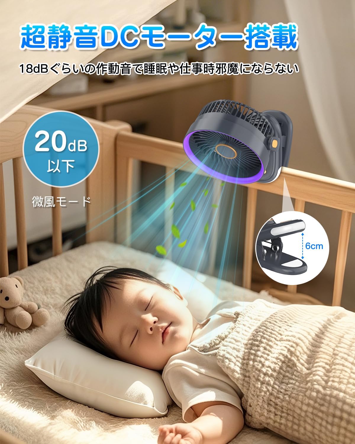 2025年酷暑対応 小型クリップ式卓上扇風機 自動首振り USBファン 4000mAh大容量バッテリー 静音 5段階風量調節 コンパクト