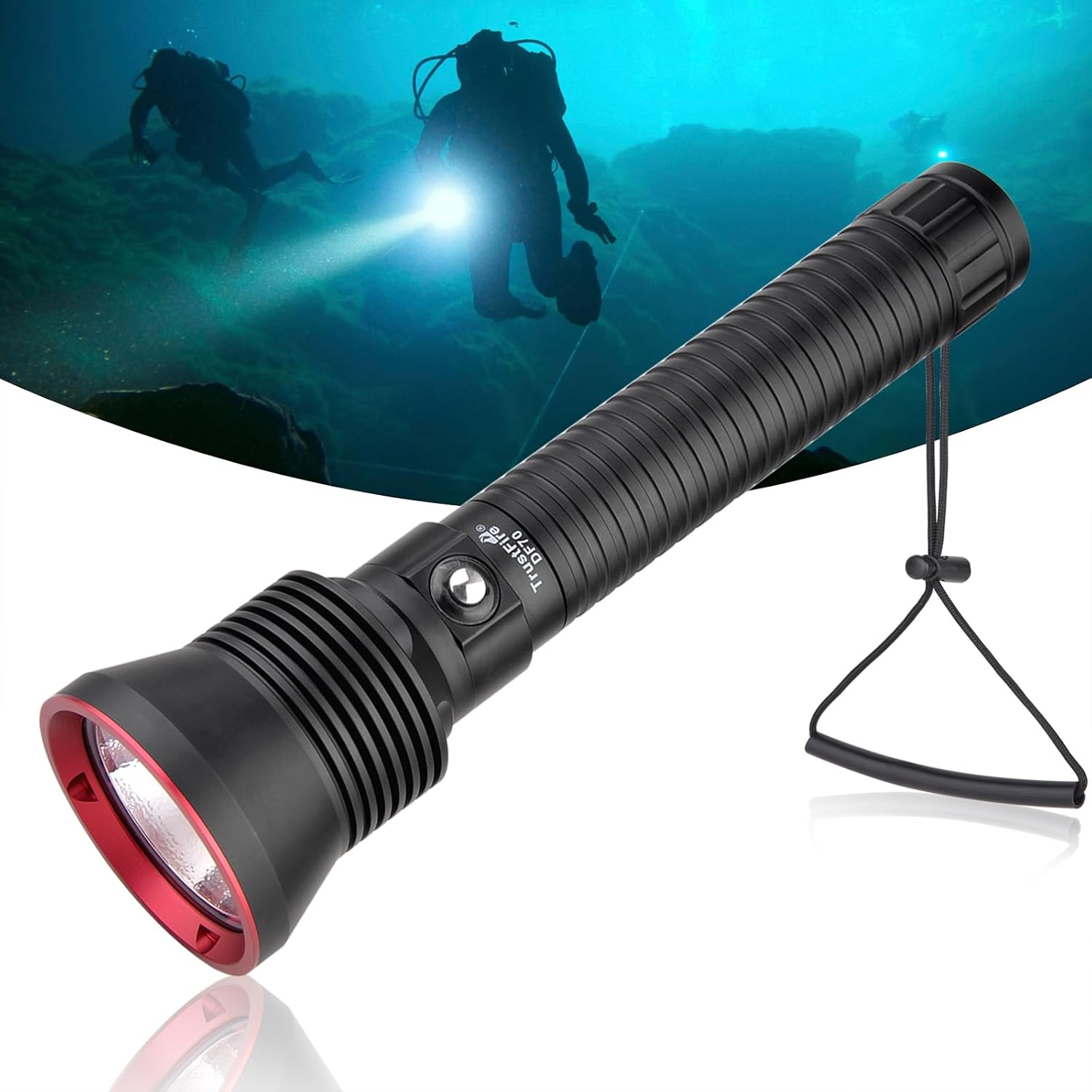 最新強化版TrustFire DF70ダイビングライト 3200ルーメン IPX8防水 懐中電灯