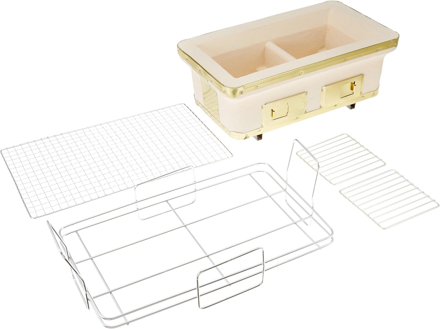 バンドック 長角七輪 大 BD-383 スタンド付【3～4人用】