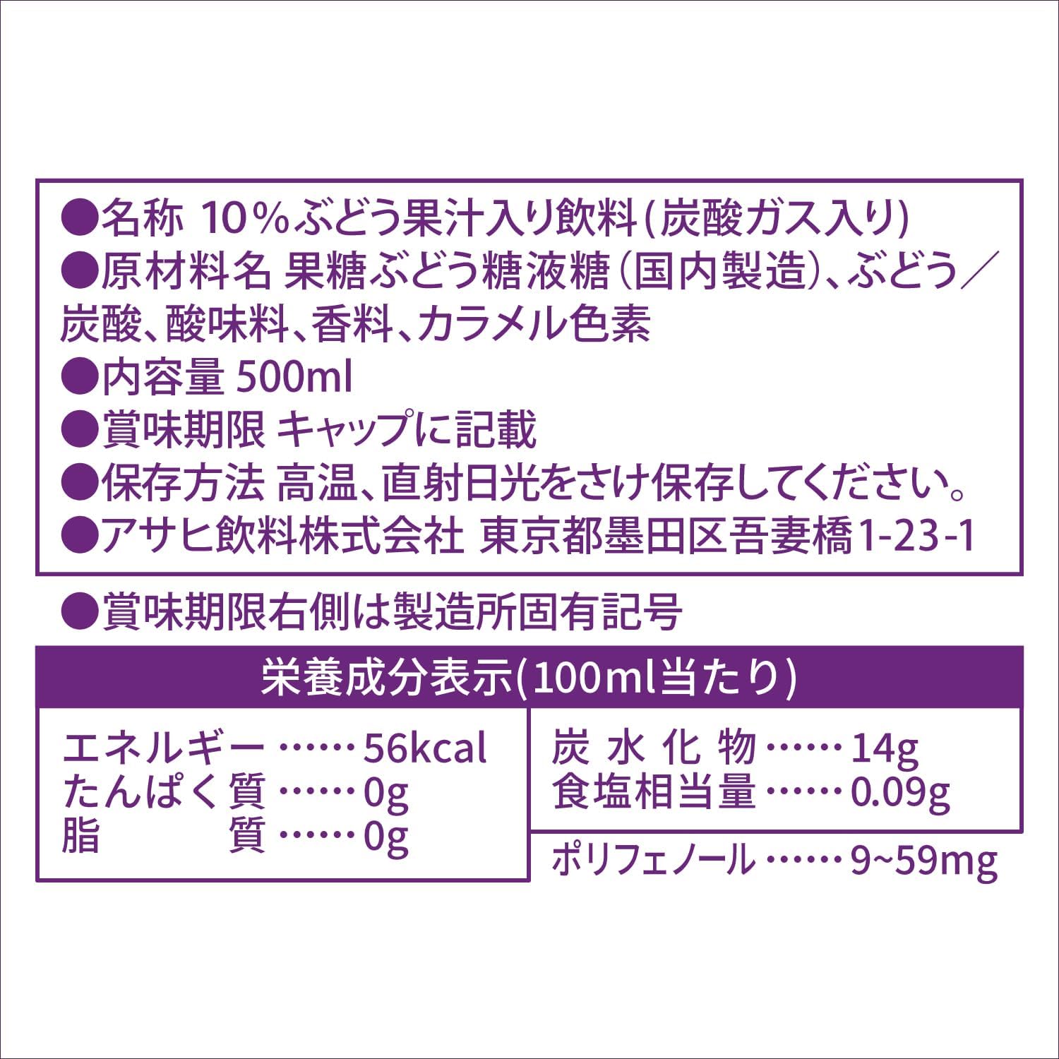 特濃グレープスカッシュ 500ml 24本セット【アサヒ飲料】