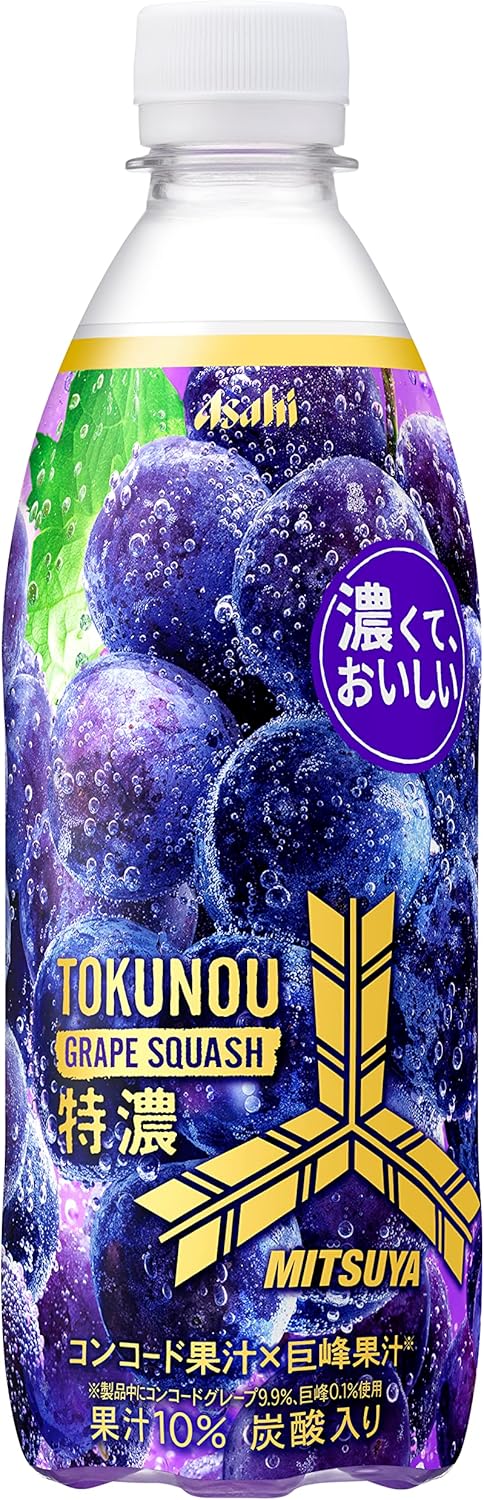 特濃グレープスカッシュ 500ml×24本 - 三ツ矢サイダー [アサヒ飲料]