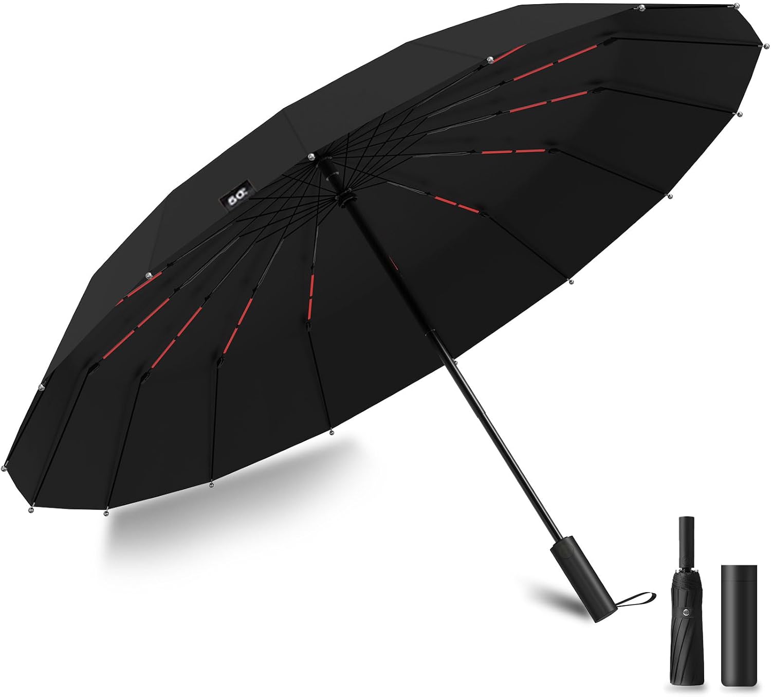 【頑丈な16本骨・晴雨兼用】自動開閉折りたたみ傘 メンズ・大判・超撥水・強風対応
