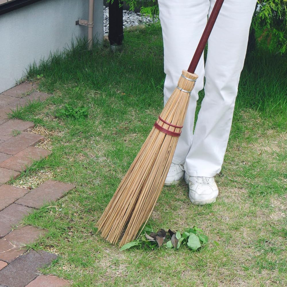 名匠 外苑ほうき ヤシ葉脈製 芝生・道路用 ほうき 穂幅20cm 全長127cm