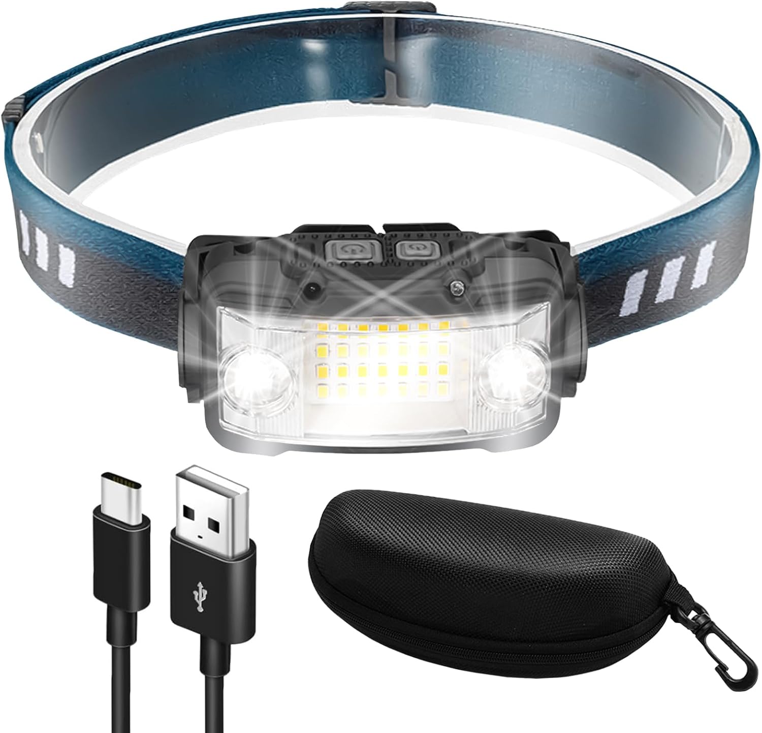 防水 LED 充電式ネックライト 超広角 センサー搭載 ケース付 限定黒色 日本ブランド Cercano