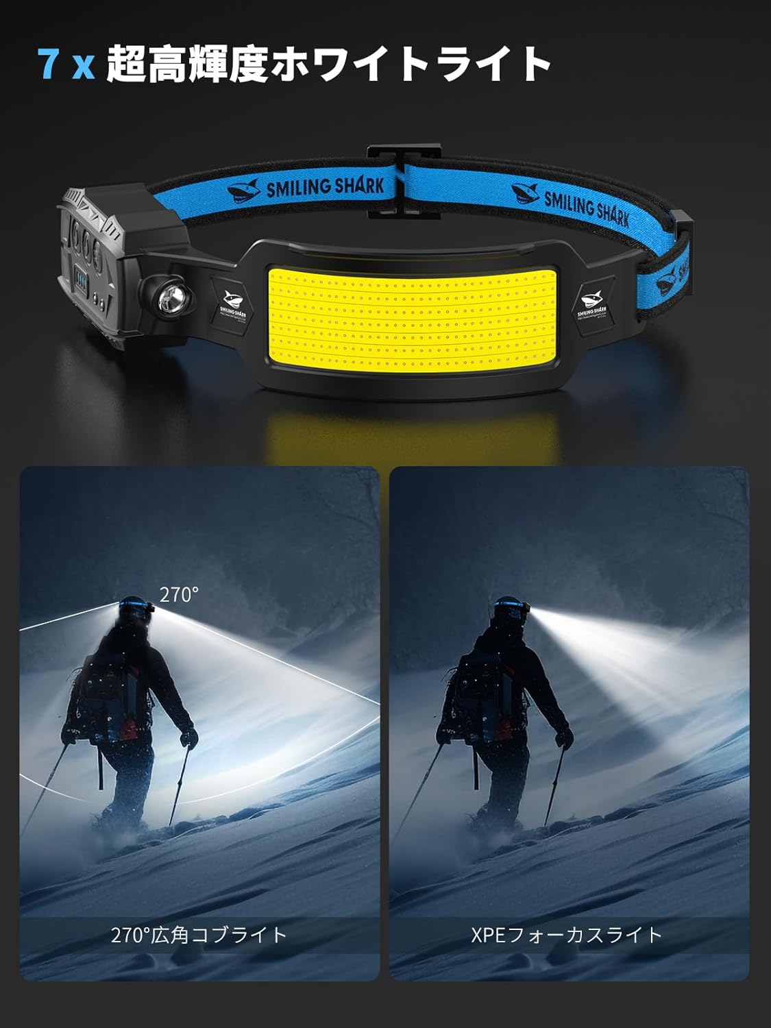 USB充電式 LEDヘッドライト 2個セット 人感センサー付き IPX4防水 釣り・登山・キャンプ用