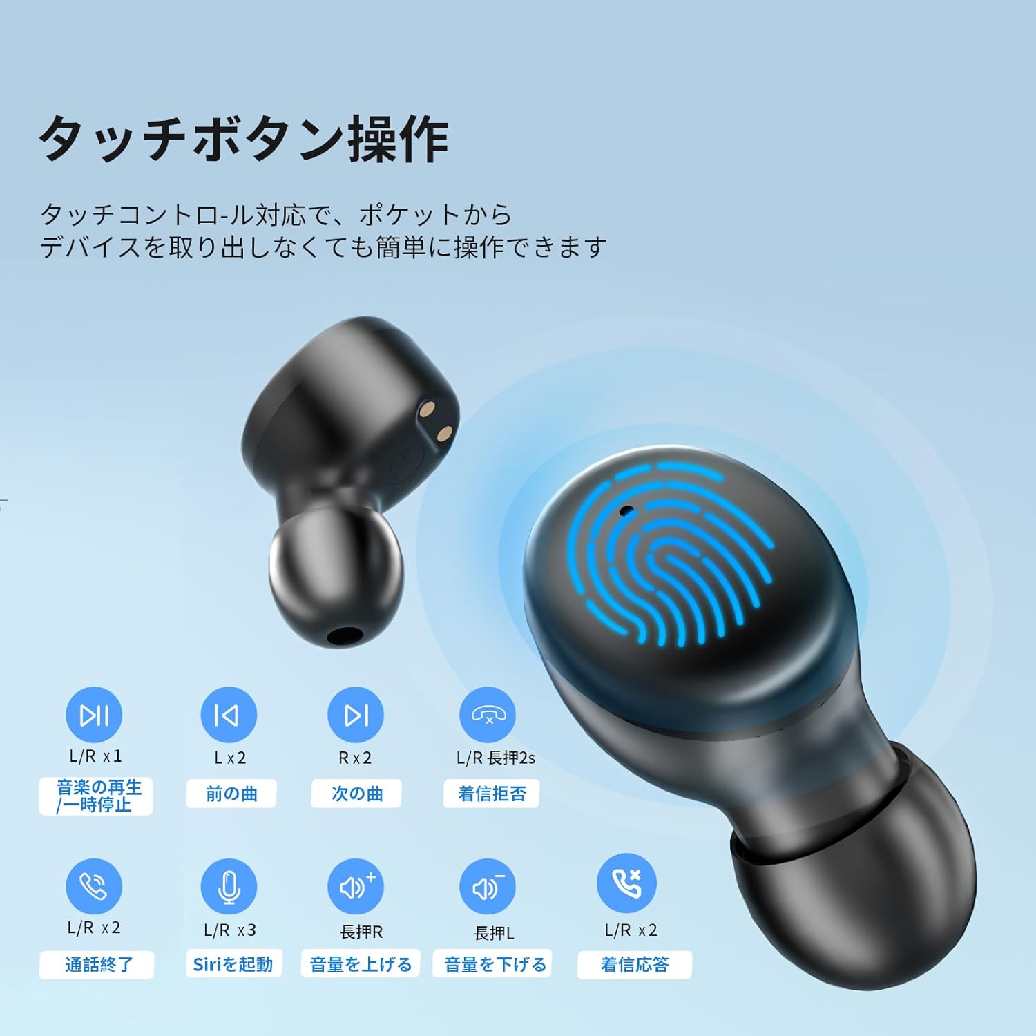 最新Bluetooth5.4搭載 ワイヤレスイヤホン 小型軽量 70時間駆動 Type-C充電 iPhone/Android対応