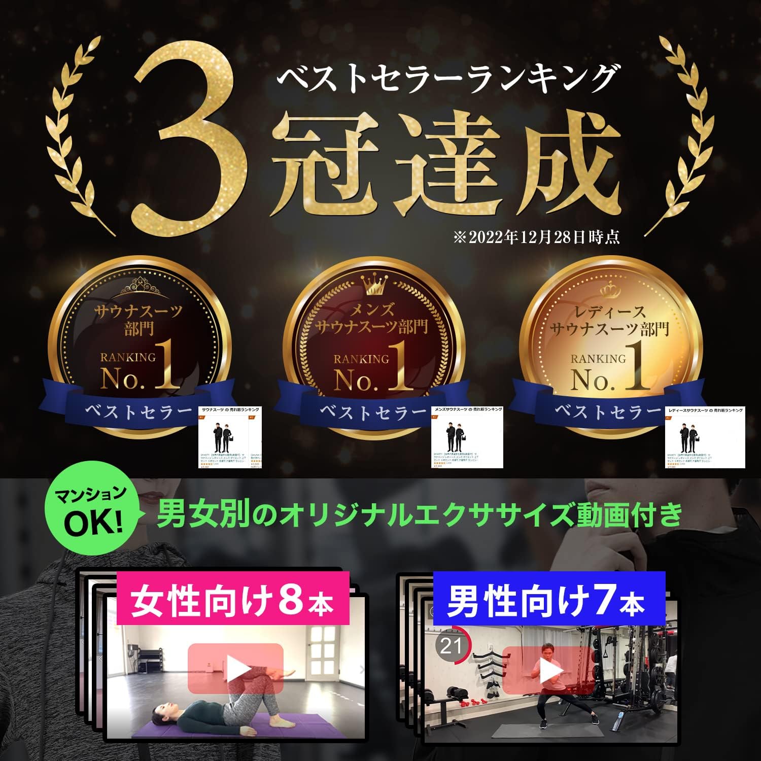 サウナスーツ レディース メンズ ダイエット 3点セット 大量発汗エクササイズ用