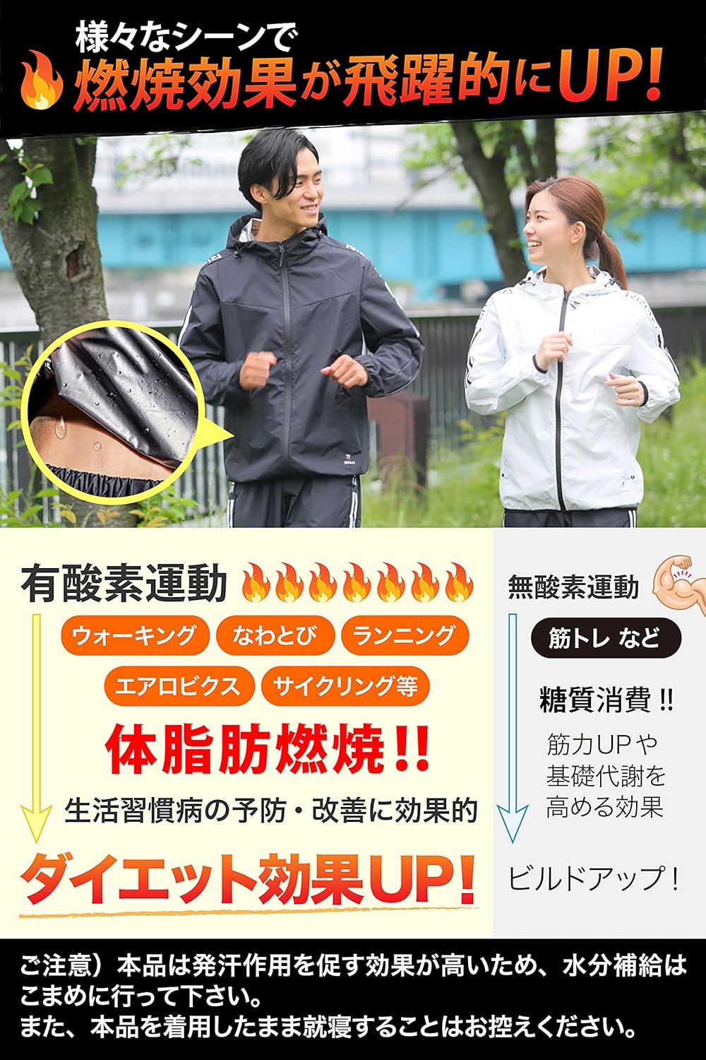 ダイエットサウナスーツ メンズ レディース 男女兼用 スポーツウェア 上下セット