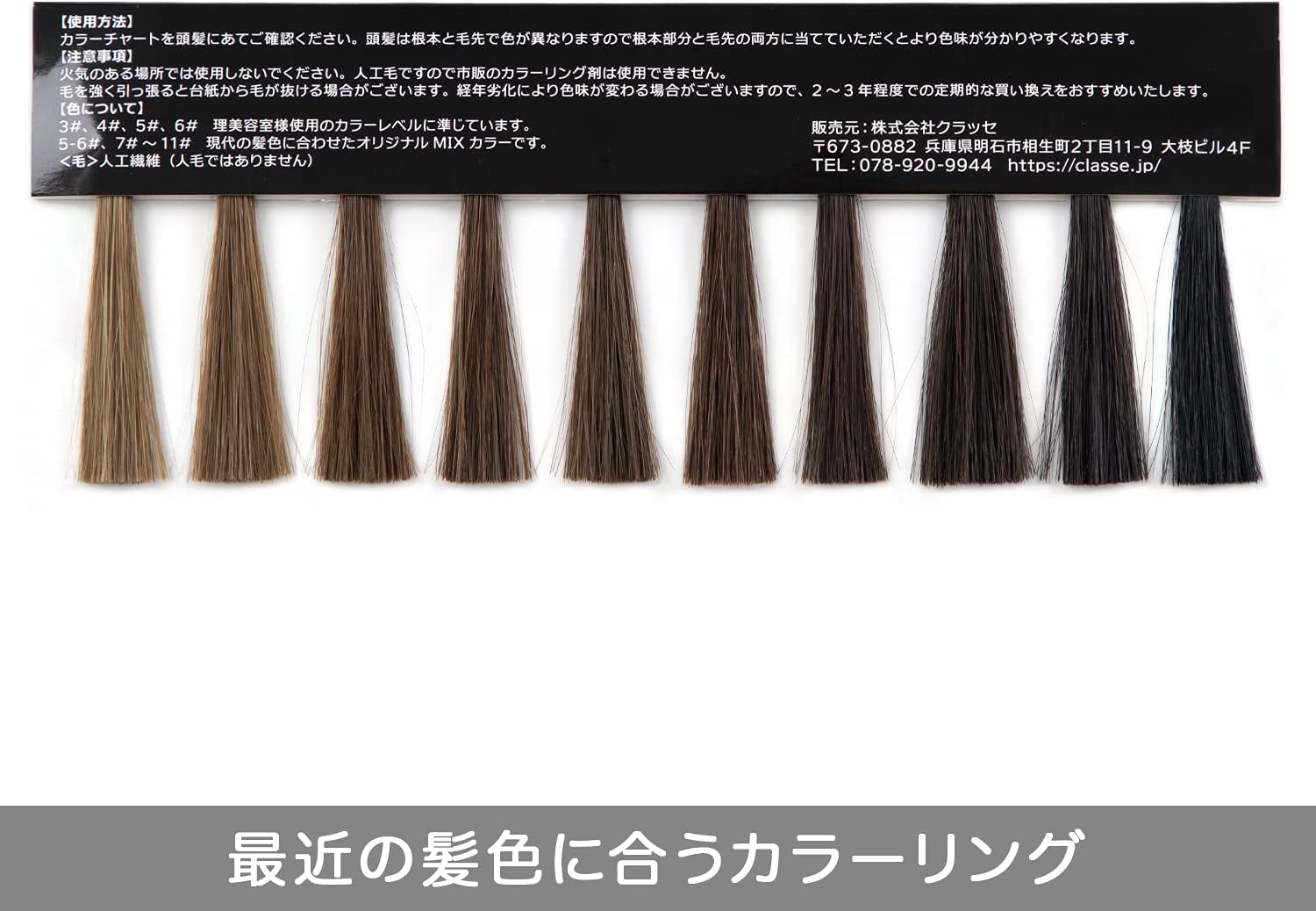 髪色基準用ヘアカラーチャート カードタイプ 携帯便利 最新色
